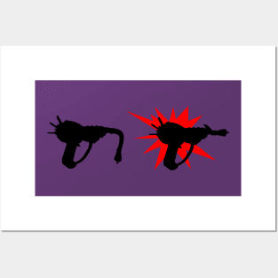 Zombie Pack-a-Punched Ray Gun on Purple Posters and Art